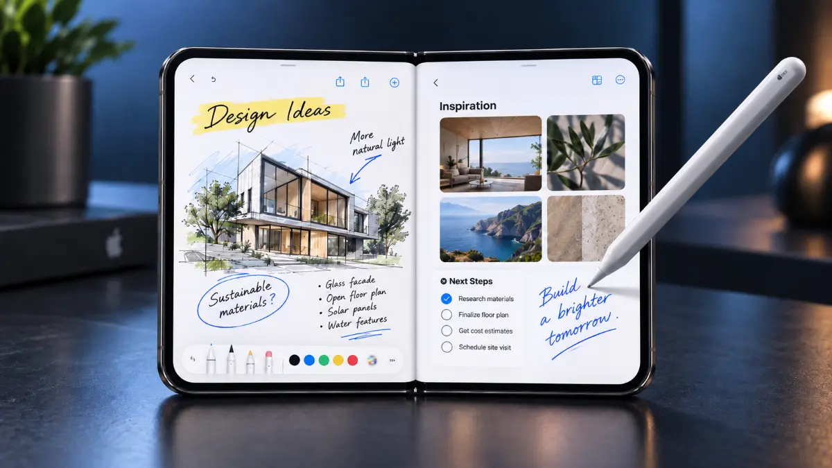 iPhone Duo Adds Apple Pencil USB-C Support on Both Foldable Screens
