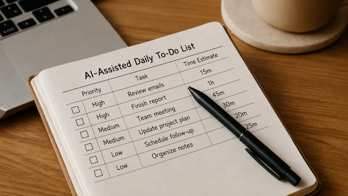 Create an AI-Assisted Daily Prioritized To-Do List with Time Estimates