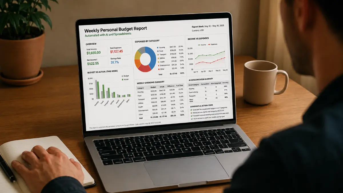 Automate Weekly Personal Budget Reports with AI and Spreadsheets