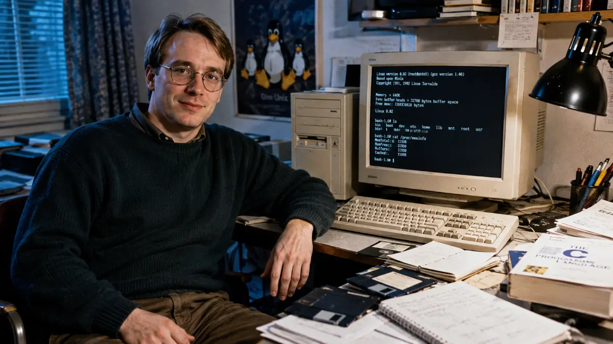 Linus Torvalds Announces Linux Operating System in 1991