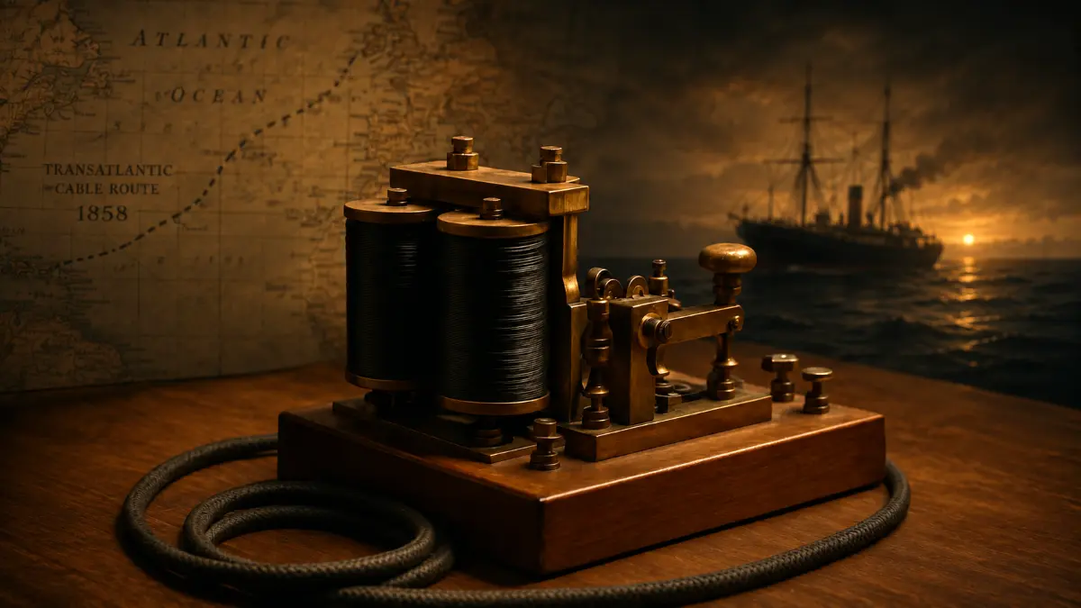 First Successful Transatlantic Telegraph Cable in 1858
